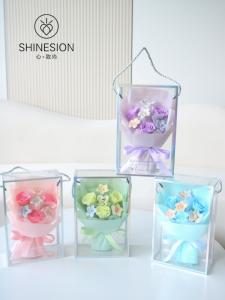 HT004 Ceramic small bouquet silver box
