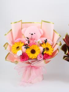 XK02 Little Bear Sunflower Bouquet
